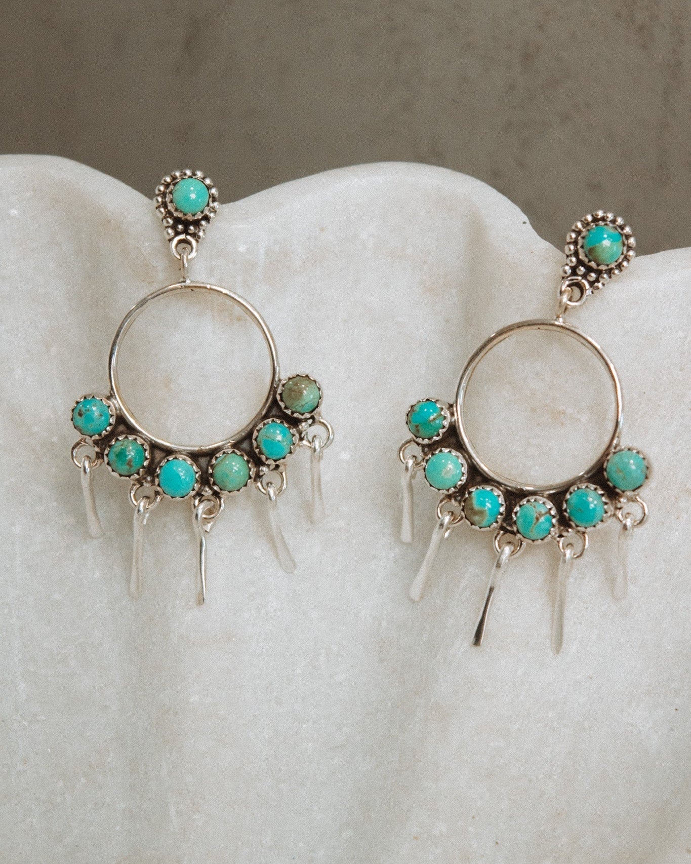 7 Jewel Hoop Studded Dangle Earring-Drop Earrings-Krush Kandy, Women's Online Fashion Boutique Located in Phoenix, Arizona (Scottsdale Area)