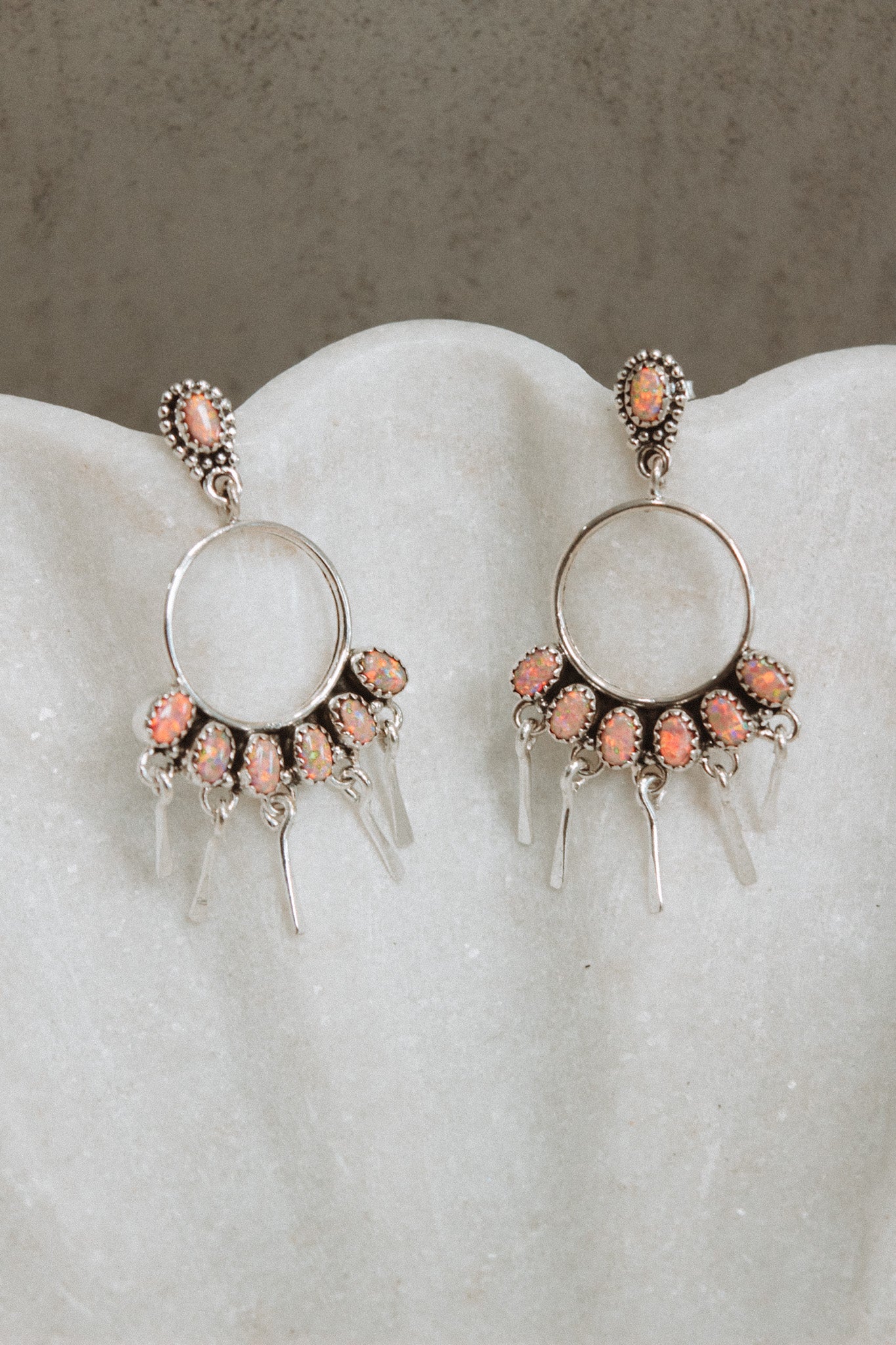 7 Jewel Hoop Studded Dangle Earring-Drop Earrings-Krush Kandy, Women's Online Fashion Boutique Located in Phoenix, Arizona (Scottsdale Area)