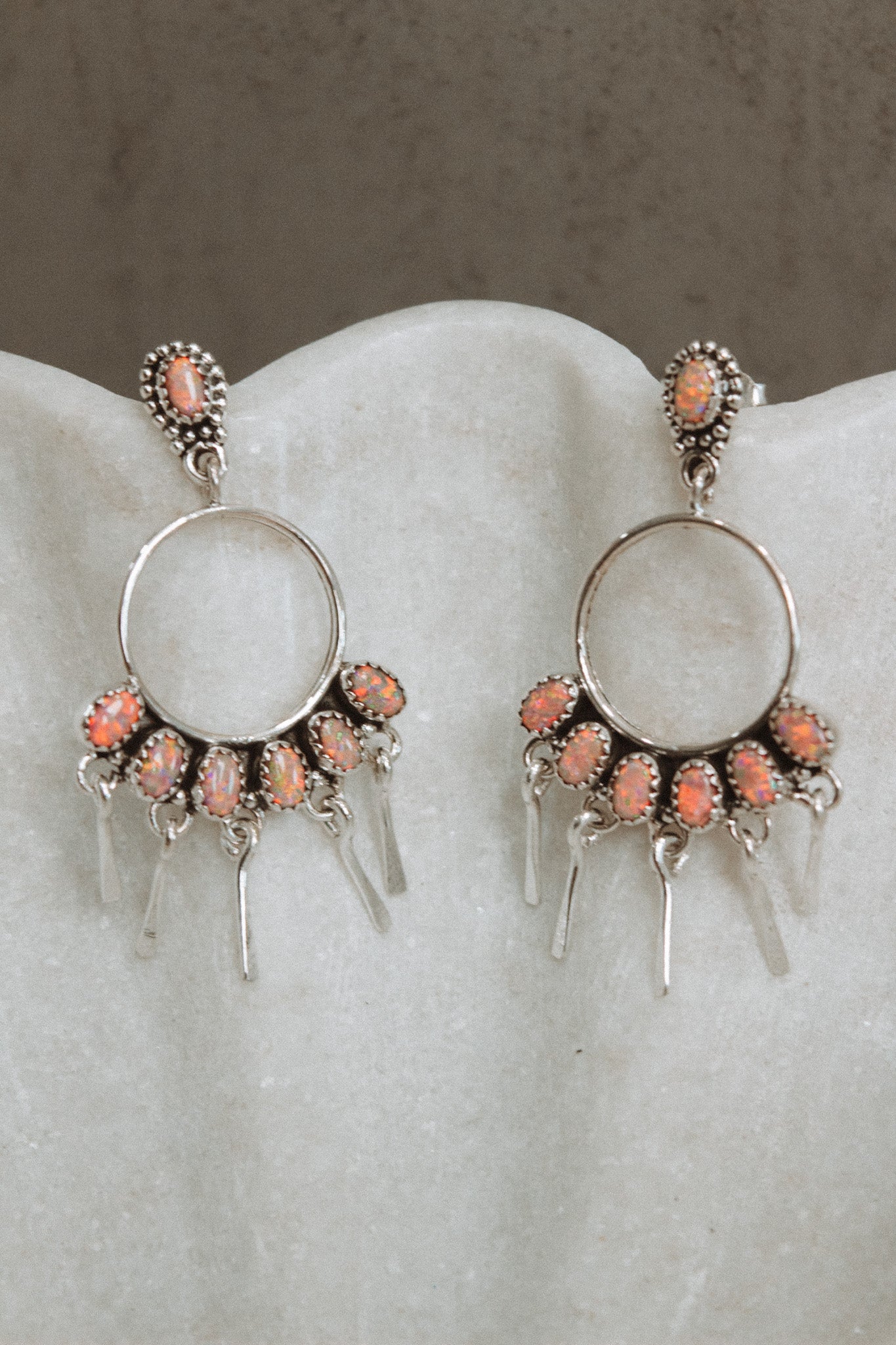 7 Jewel Hoop Studded Dangle Earring-Drop Earrings-Krush Kandy, Women's Online Fashion Boutique Located in Phoenix, Arizona (Scottsdale Area)