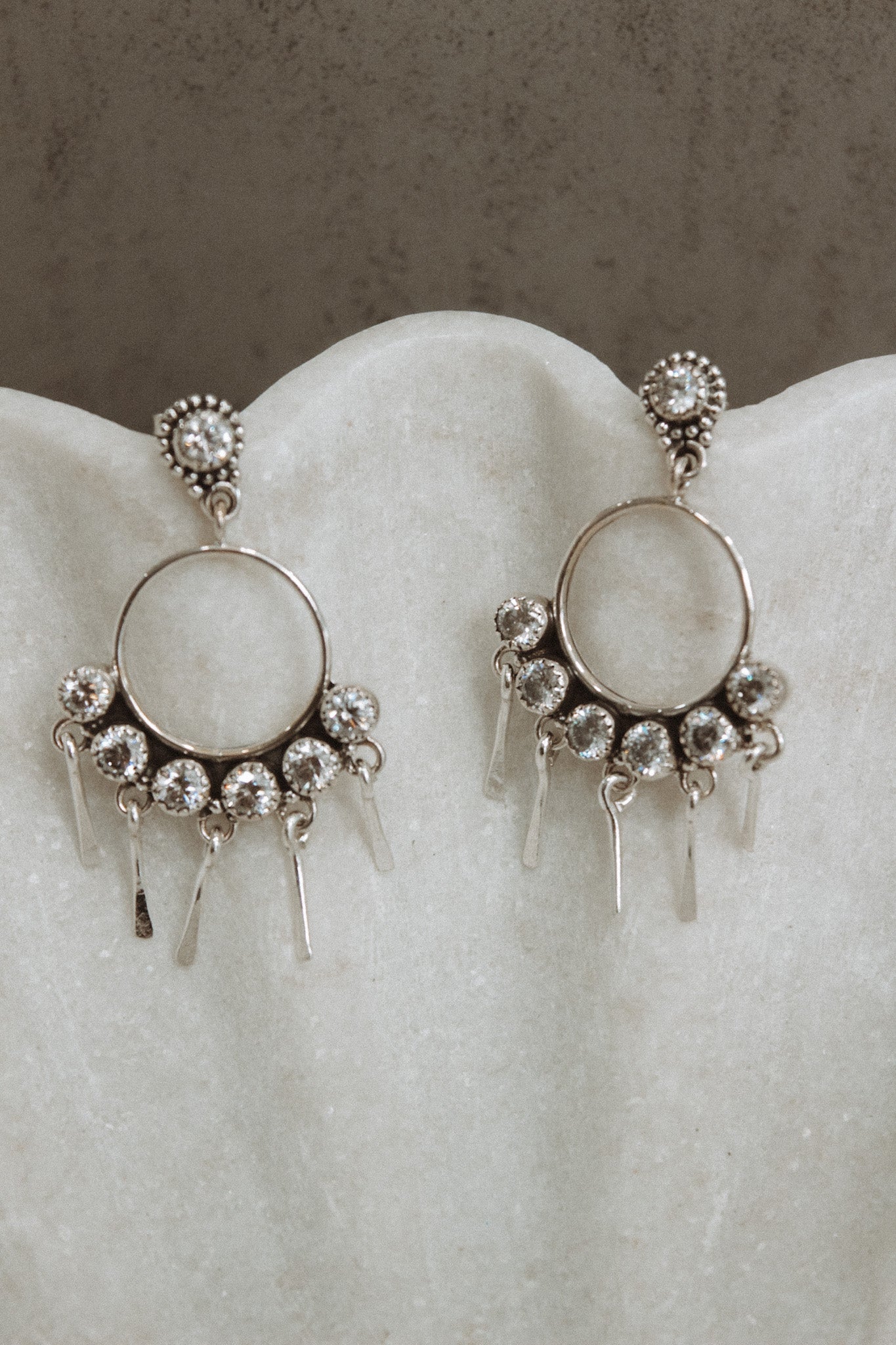 7 Jewel Hoop Studded Dangle Earring-Drop Earrings-Krush Kandy, Women's Online Fashion Boutique Located in Phoenix, Arizona (Scottsdale Area)