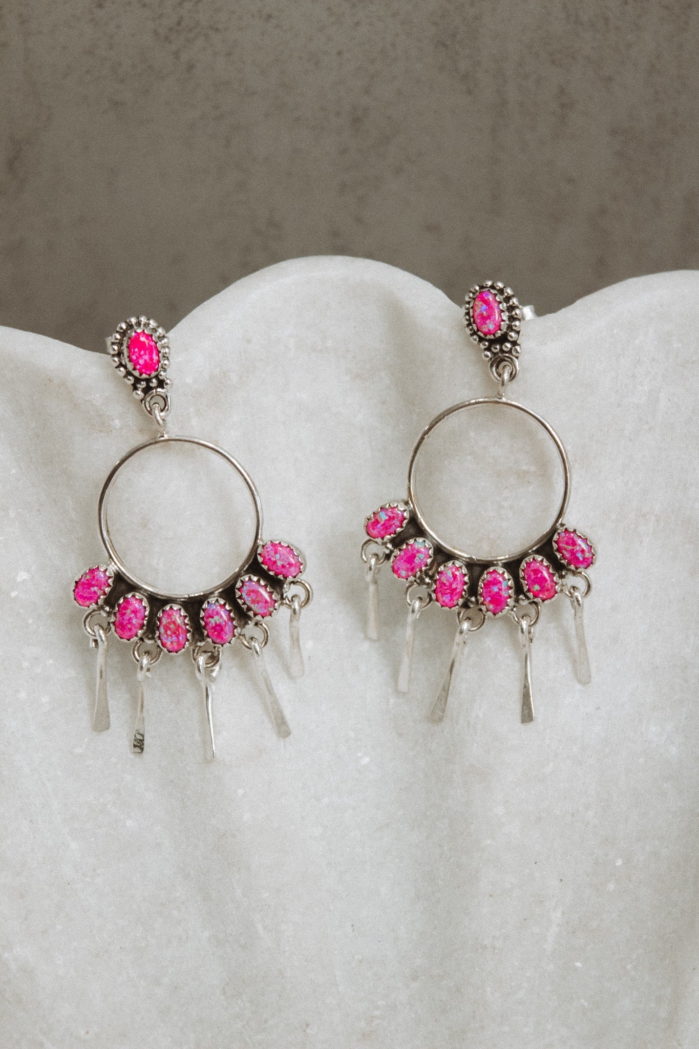 7 Jewel Hoop Studded Dangle Earring-Drop Earrings-Krush Kandy, Women's Online Fashion Boutique Located in Phoenix, Arizona (Scottsdale Area)