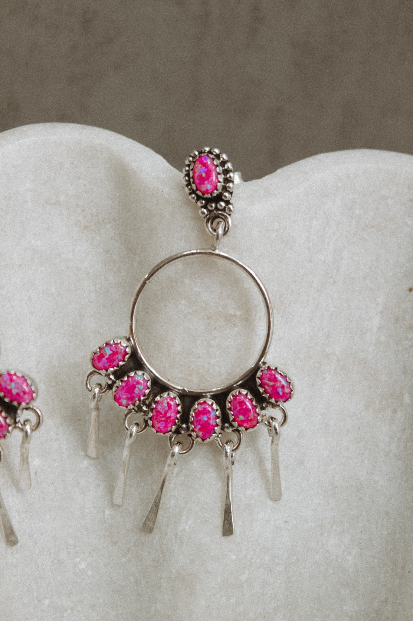 7 Jewel Hoop Studded Dangle Earring-Drop Earrings-Krush Kandy, Women's Online Fashion Boutique Located in Phoenix, Arizona (Scottsdale Area)