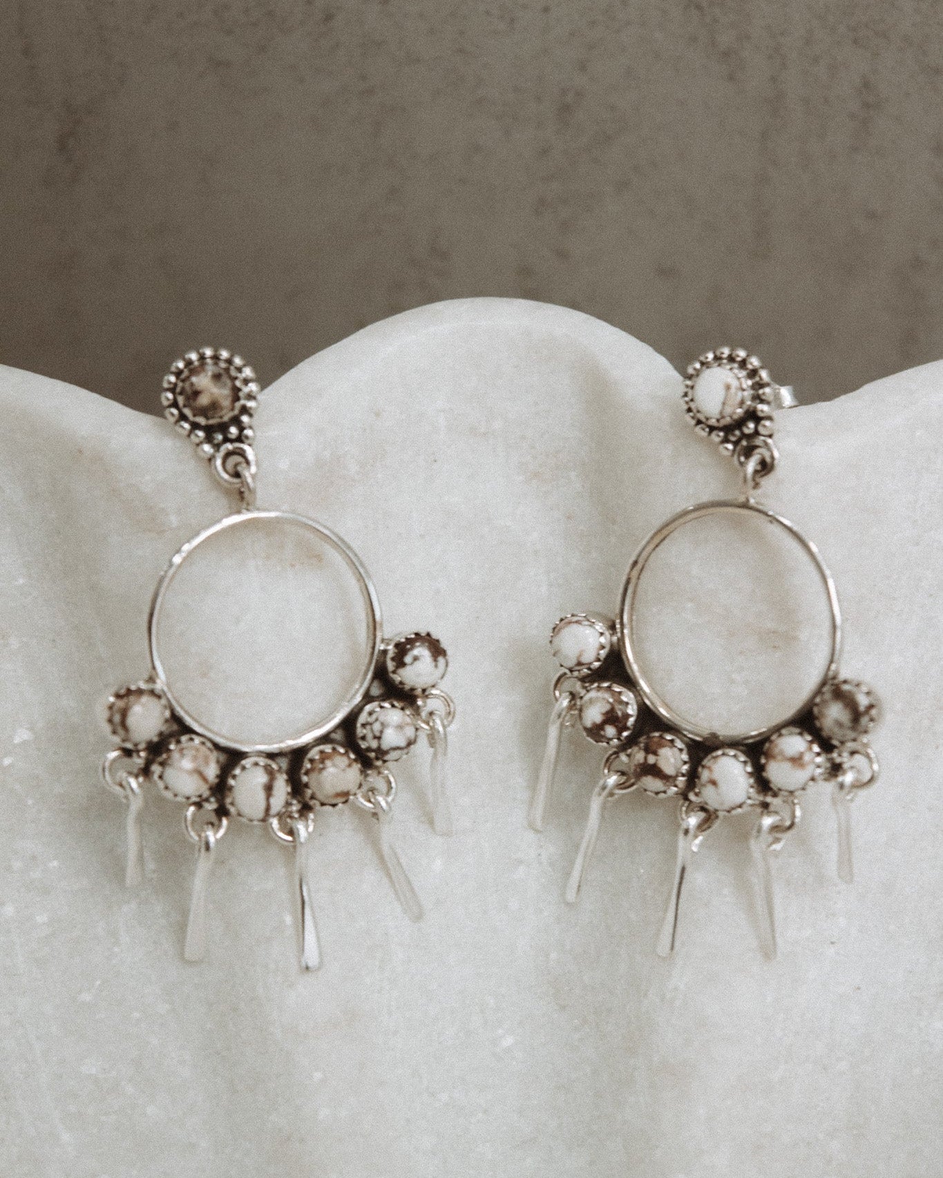 7 Jewel Hoop Studded Dangle Earring-Drop Earrings-Krush Kandy, Women's Online Fashion Boutique Located in Phoenix, Arizona (Scottsdale Area)