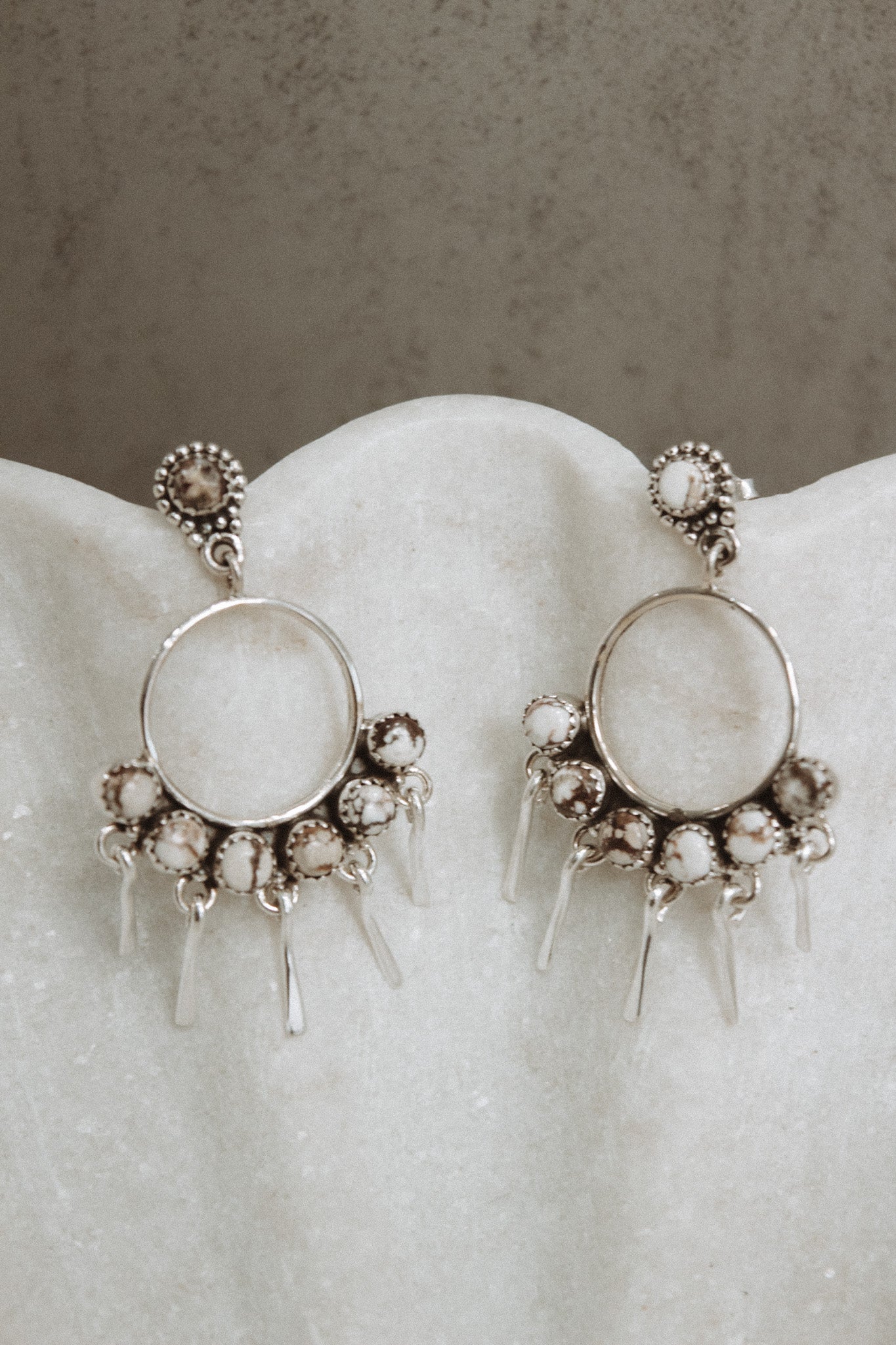 7 Jewel Hoop Studded Dangle Earring-Drop Earrings-Krush Kandy, Women's Online Fashion Boutique Located in Phoenix, Arizona (Scottsdale Area)