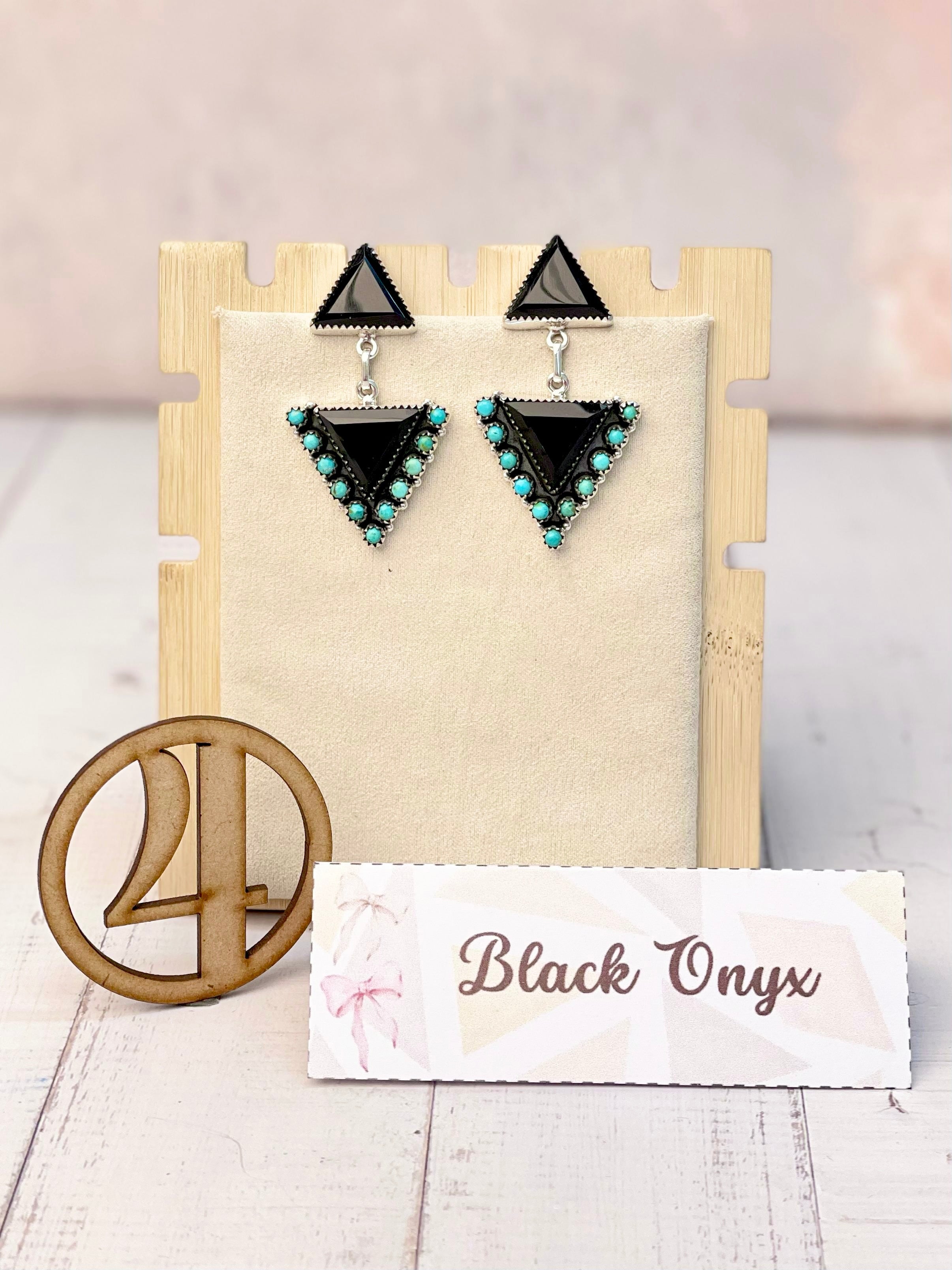 Solstice Edge Stone Drop Earrings MADE TO ORDER-Earrings-Krush Kandy, Women's Online Fashion Boutique Located in Phoenix, Arizona (Scottsdale Area)