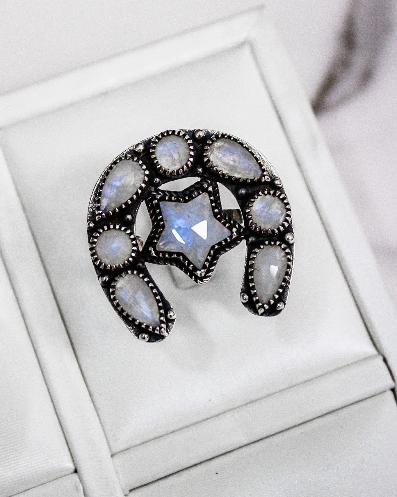 Horseshoe & Star Stone Cluster Ring-Cluster Rings-Krush Kandy, Women's Online Fashion Boutique Located in Phoenix, Arizona (Scottsdale Area)