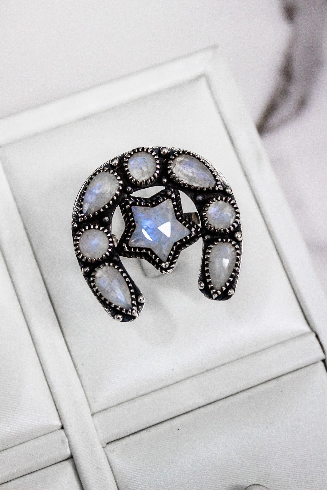 Horseshoe & Star Stone Cluster Ring-Cluster Rings-Krush Kandy, Women's Online Fashion Boutique Located in Phoenix, Arizona (Scottsdale Area)