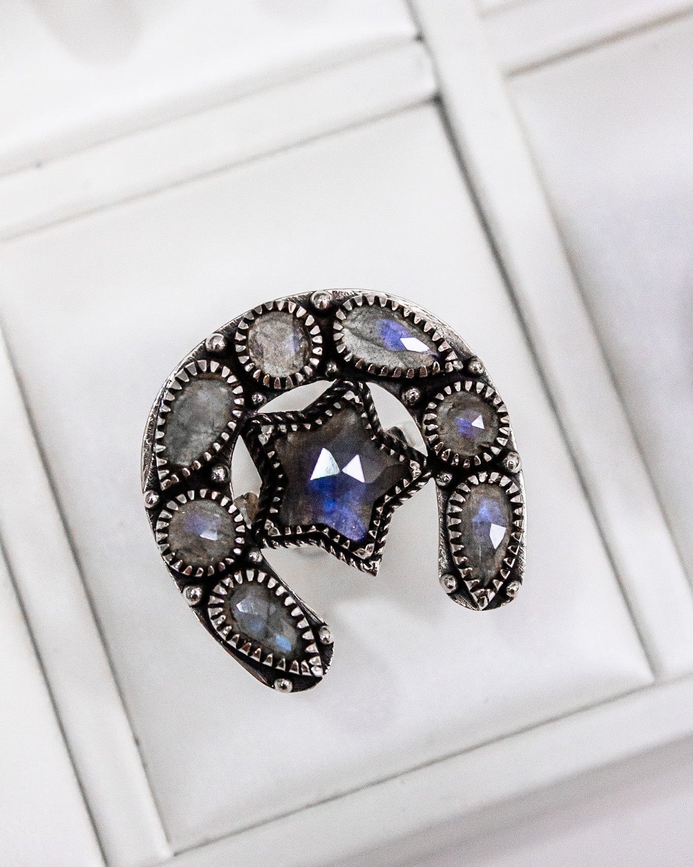 Horseshoe & Star Stone Cluster Ring-Cluster Rings-Krush Kandy, Women's Online Fashion Boutique Located in Phoenix, Arizona (Scottsdale Area)