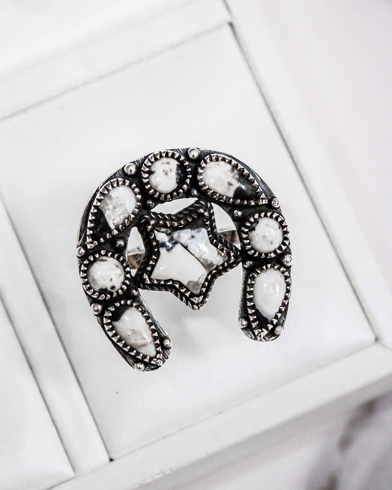 Horseshoe & Star Stone Cluster Ring-Cluster Rings-Krush Kandy, Women's Online Fashion Boutique Located in Phoenix, Arizona (Scottsdale Area)