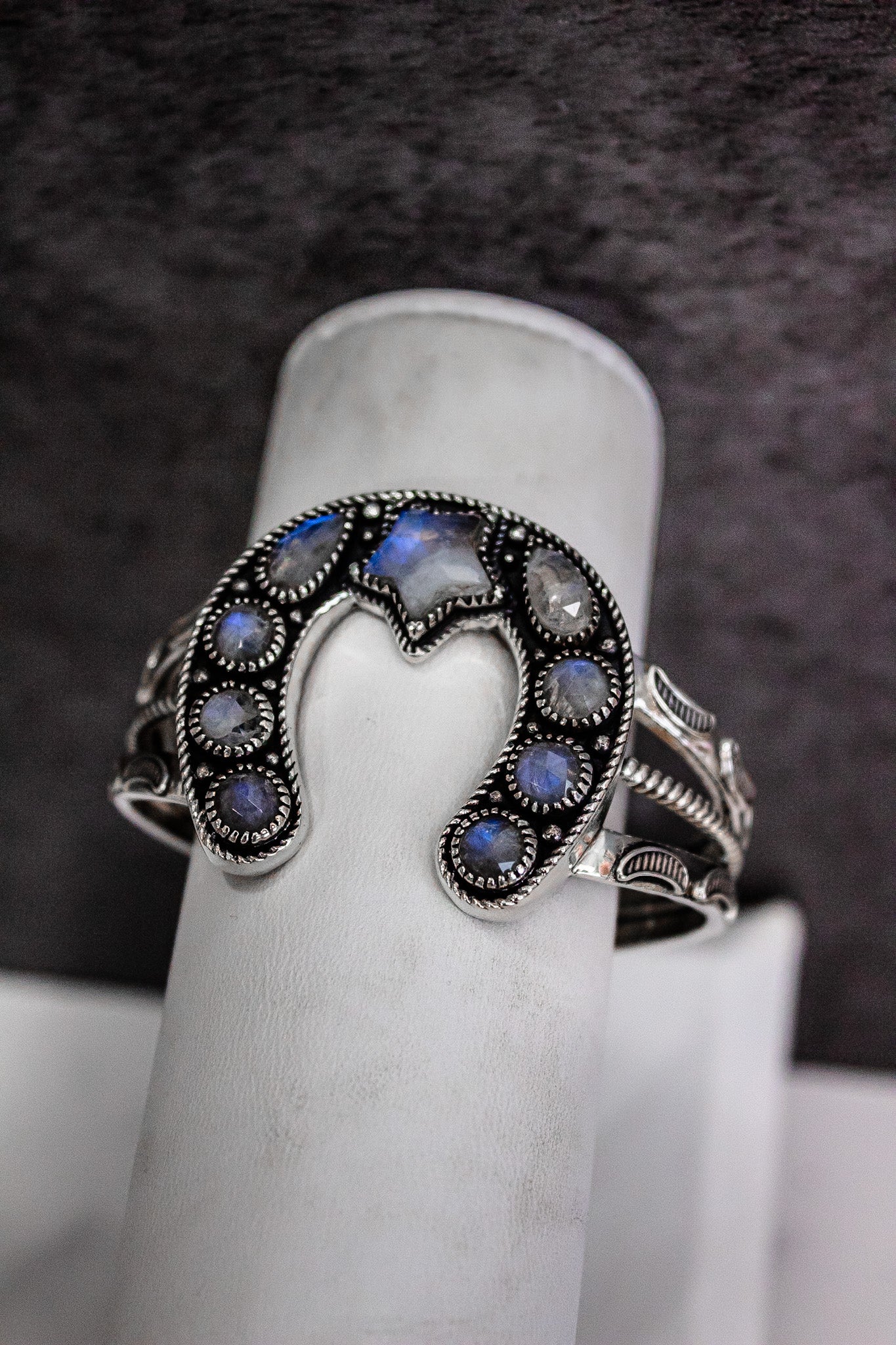 Starry Night Horseshoe Stone Cuff-Chain Bracelets-Krush Kandy, Women's Online Fashion Boutique Located in Phoenix, Arizona (Scottsdale Area)