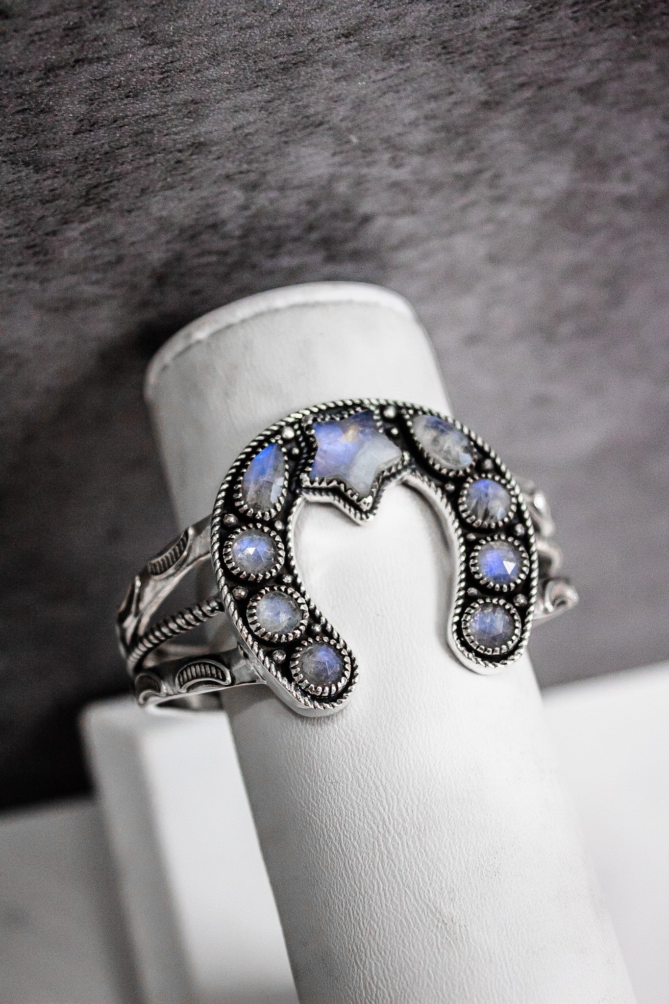 Starry Night Horseshoe Stone Cuff-Chain Bracelets-Krush Kandy, Women's Online Fashion Boutique Located in Phoenix, Arizona (Scottsdale Area)