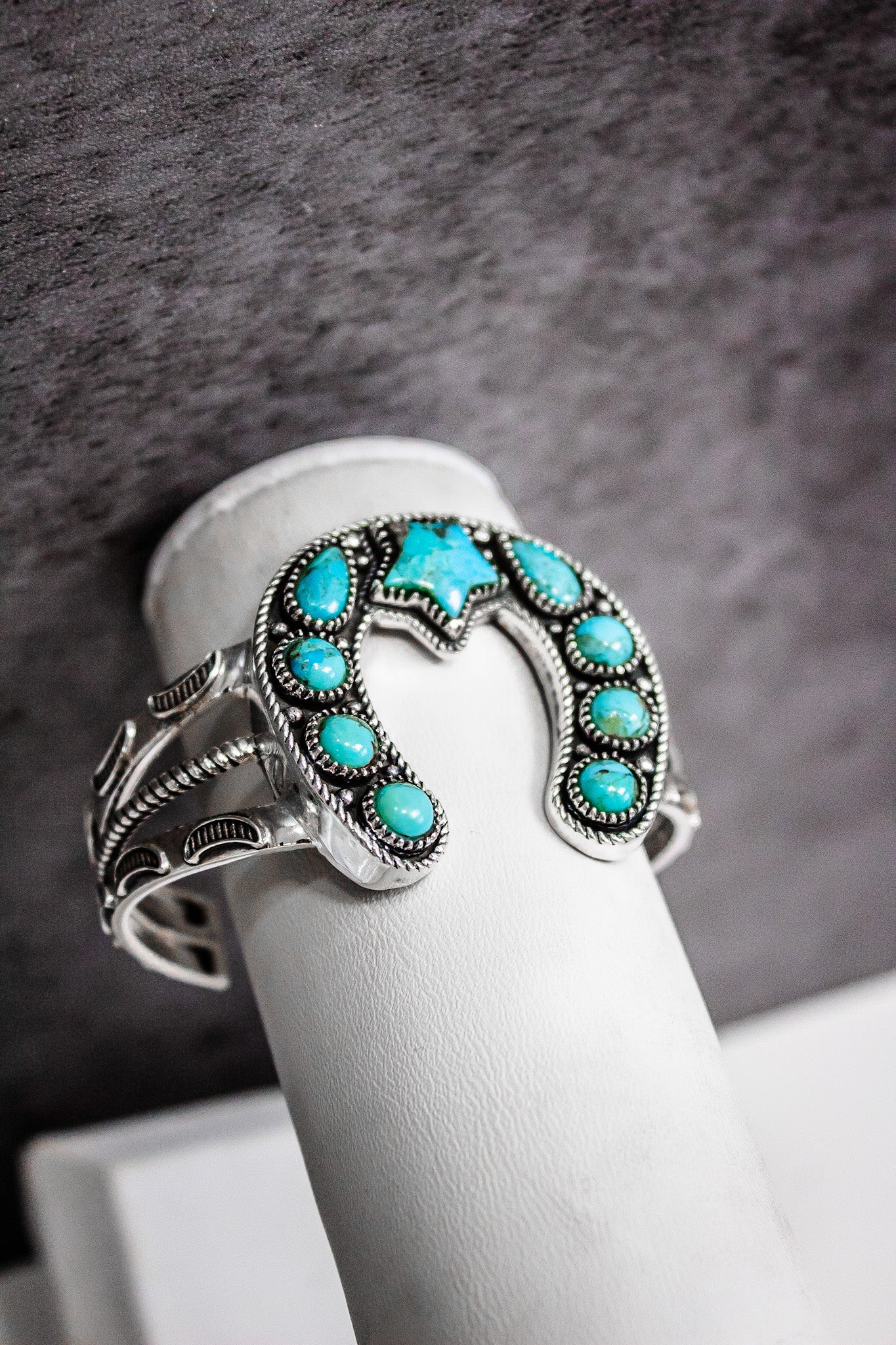 Starry Night Horseshoe Stone Cuff-Chain Bracelets-Krush Kandy, Women's Online Fashion Boutique Located in Phoenix, Arizona (Scottsdale Area)