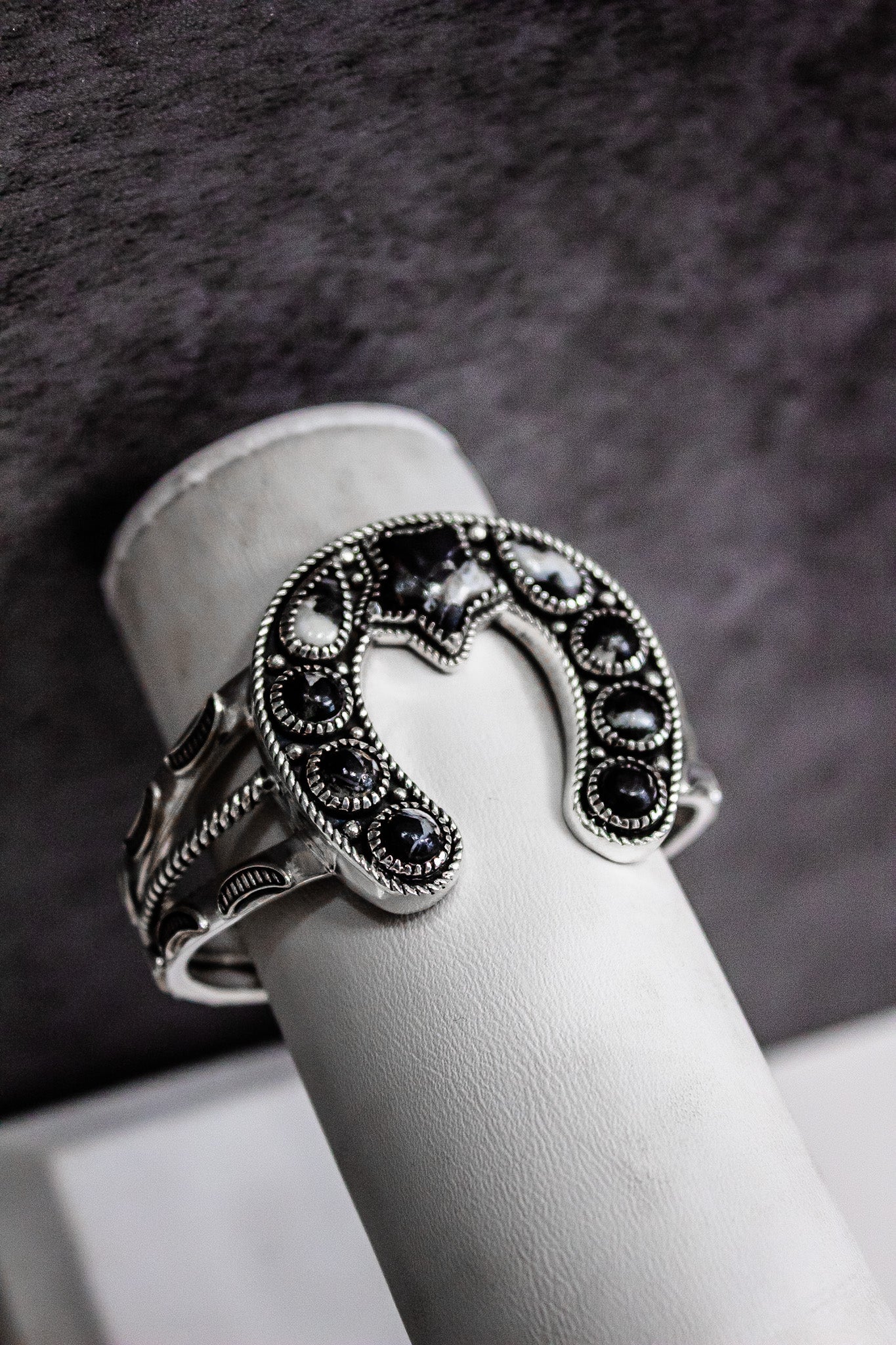 Starry Night Horseshoe Stone Cuff-Chain Bracelets-Krush Kandy, Women's Online Fashion Boutique Located in Phoenix, Arizona (Scottsdale Area)