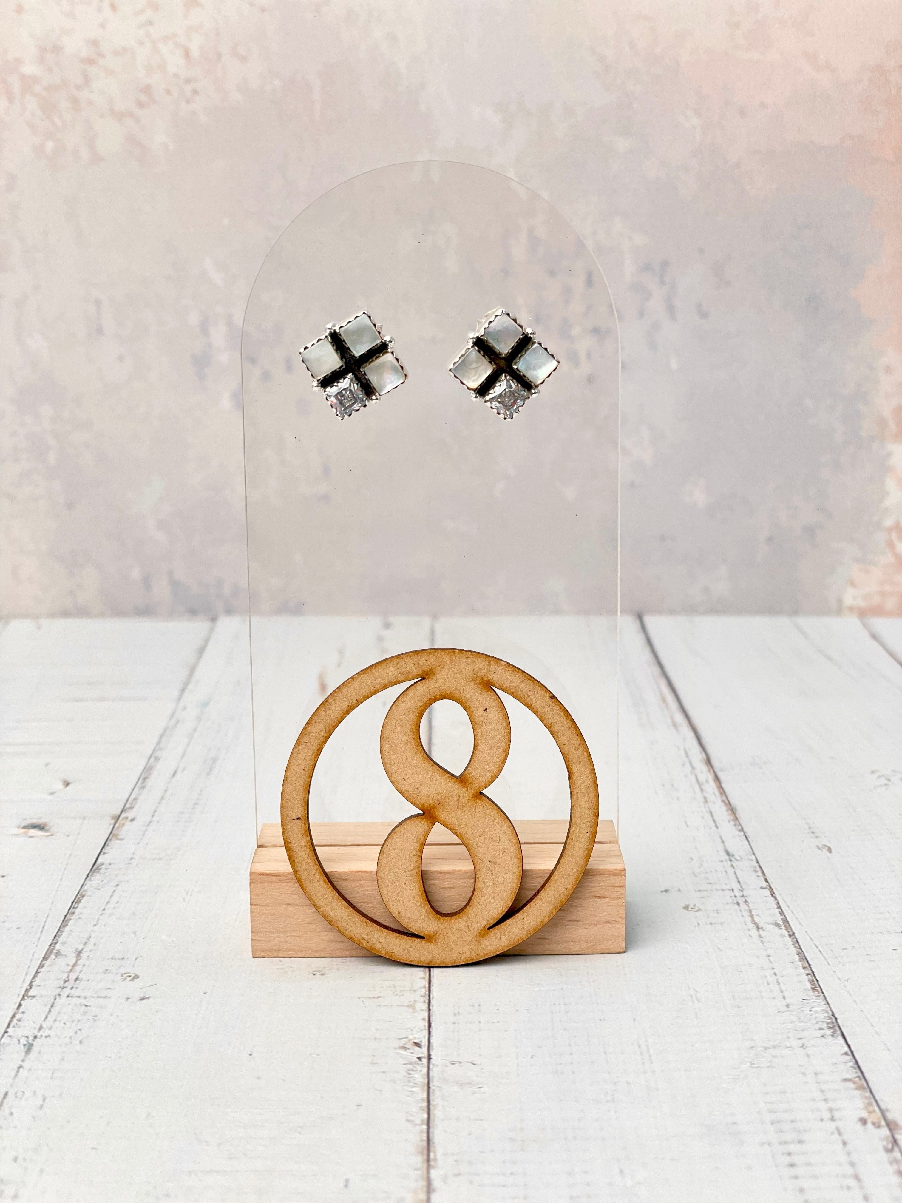 Four Square Stone Stud Earrings-Earrings-Krush Kandy, Women's Online Fashion Boutique Located in Phoenix, Arizona (Scottsdale Area)