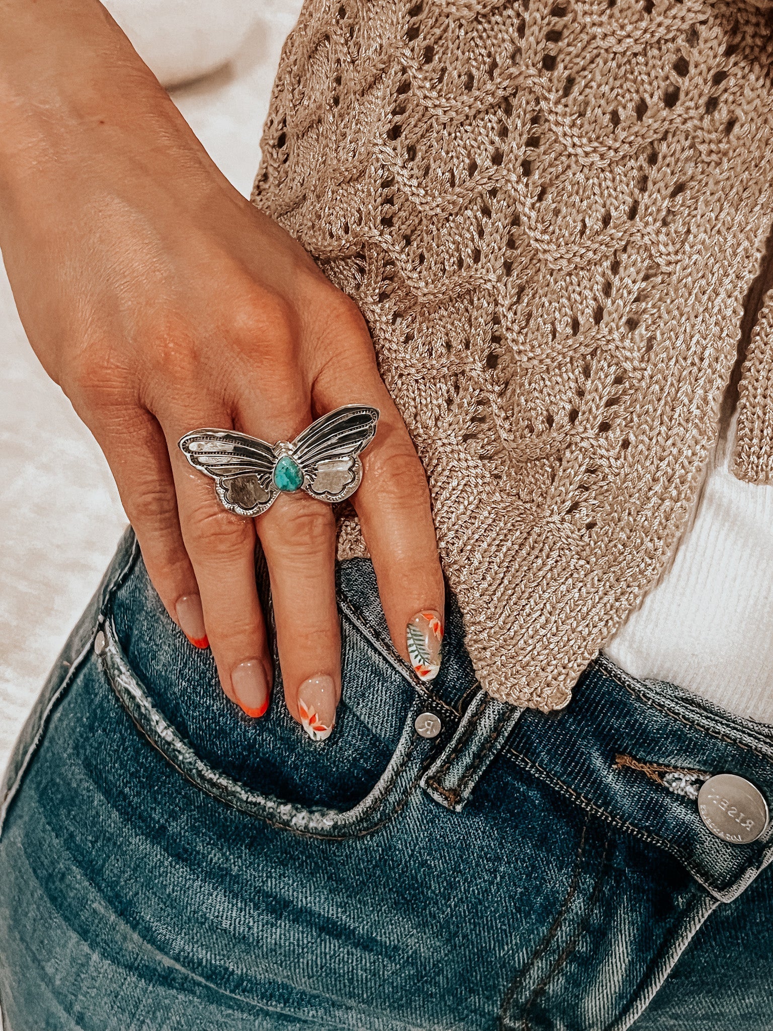 Single Stone Butterfly Ring-Statement Rings-Krush Kandy, Women's Online Fashion Boutique Located in Phoenix, Arizona (Scottsdale Area)