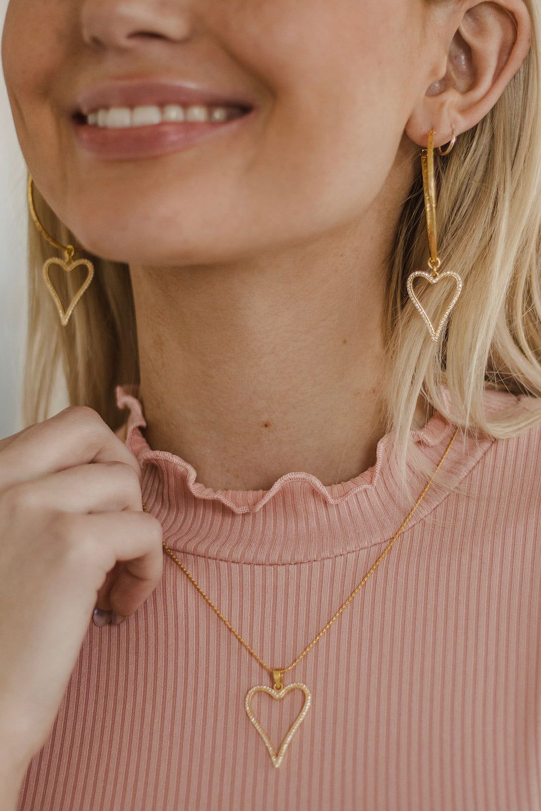 Krush Kouture: Dangle Heart Hoops-Earrings-Krush Kandy, Women's Online Fashion Boutique Located in Phoenix, Arizona (Scottsdale Area)