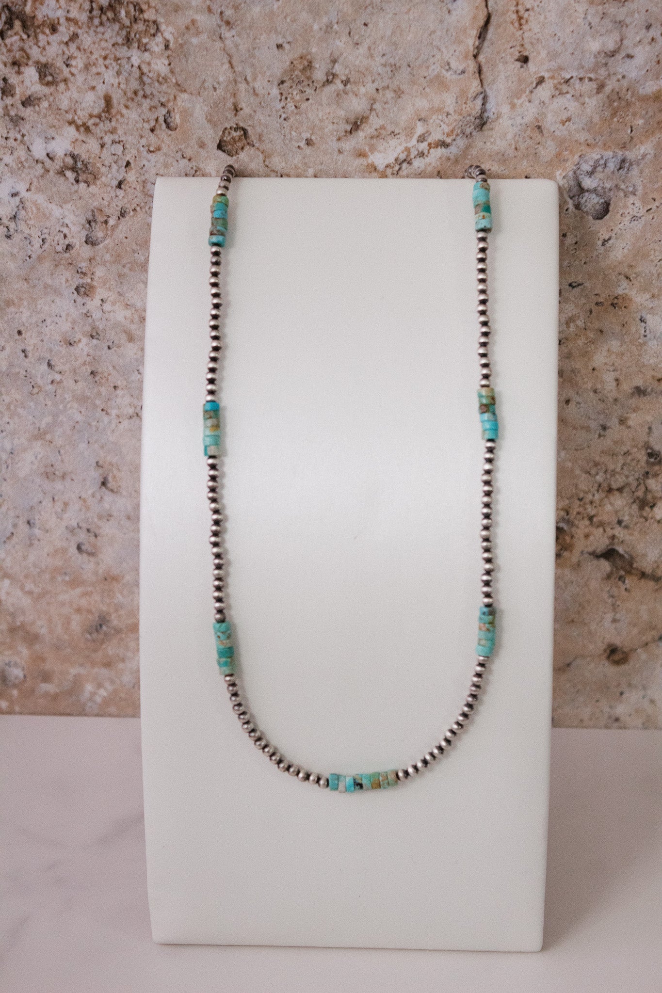 MADE TO ORDER. Turquoise Slab Cluster & Desert Pearl Necklace-Chain Necklaces-Krush Kandy, Women's Online Fashion Boutique Located in Phoenix, Arizona (Scottsdale Area)
