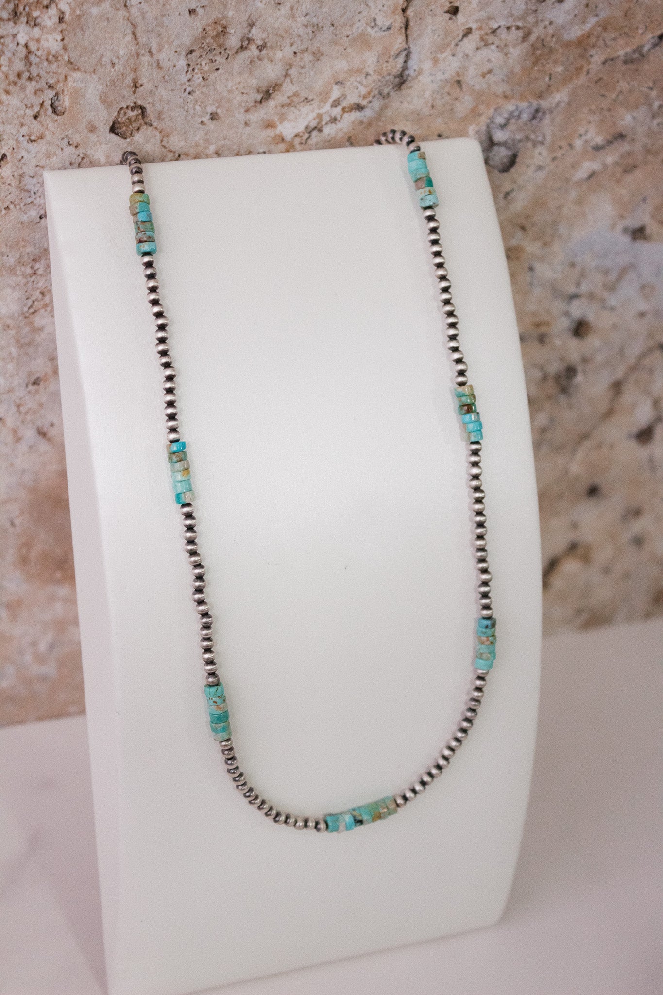 MADE TO ORDER. Turquoise Slab Cluster & Desert Pearl Necklace-Chain Necklaces-Krush Kandy, Women's Online Fashion Boutique Located in Phoenix, Arizona (Scottsdale Area)
