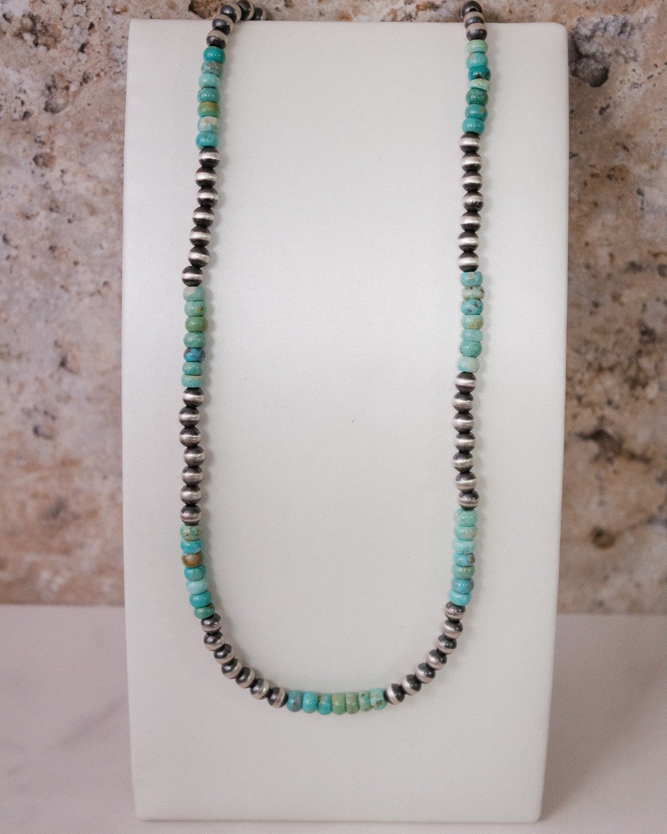 MADE TO ORDER. Turquoise Slab Cluster & Desert Pearl Necklace-Chain Necklaces-Krush Kandy, Women's Online Fashion Boutique Located in Phoenix, Arizona (Scottsdale Area)