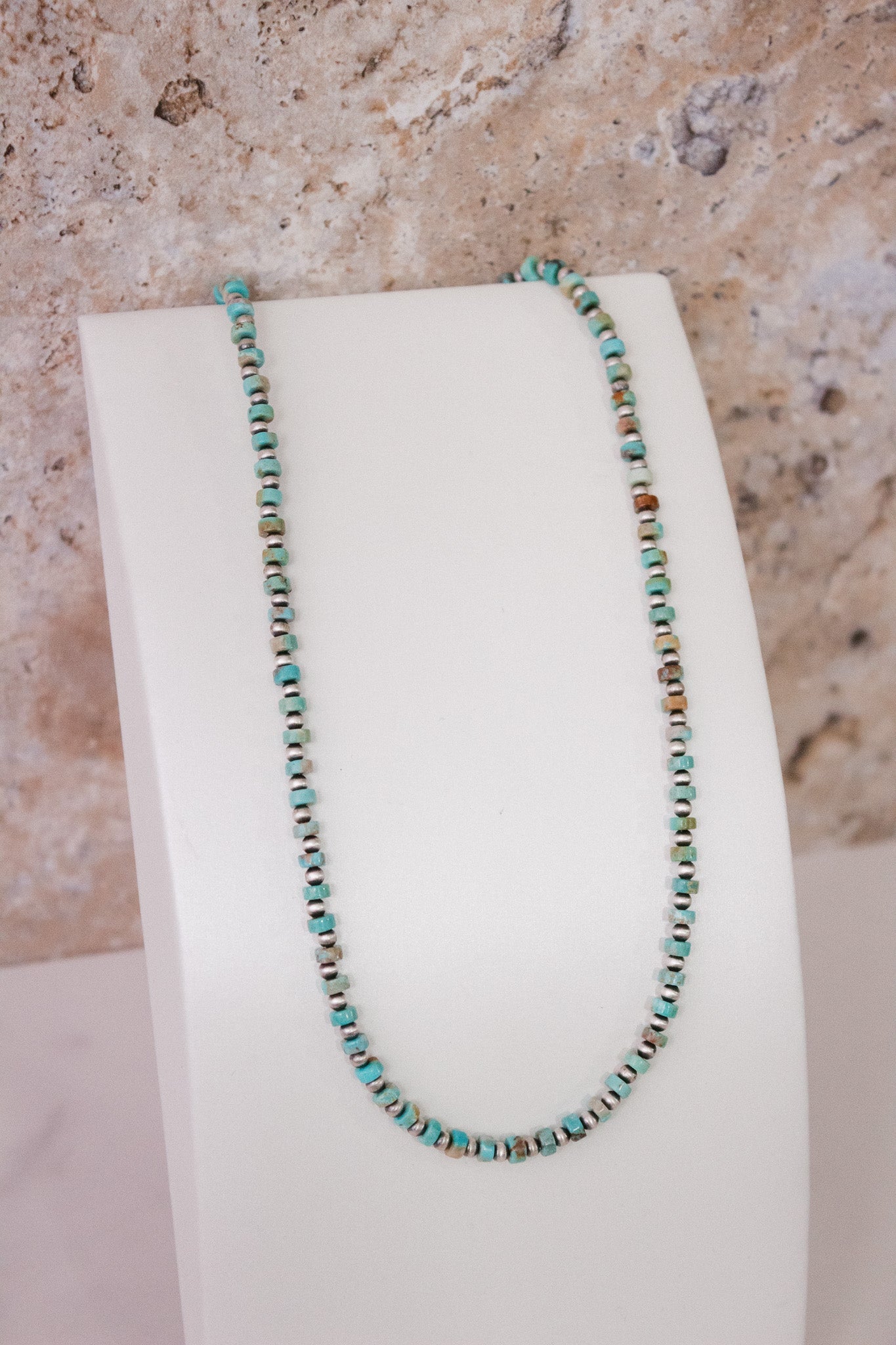 MADE TO ORDER. Turquoise Slab Cluster & Desert Pearl Necklace-Chain Necklaces-Krush Kandy, Women's Online Fashion Boutique Located in Phoenix, Arizona (Scottsdale Area)