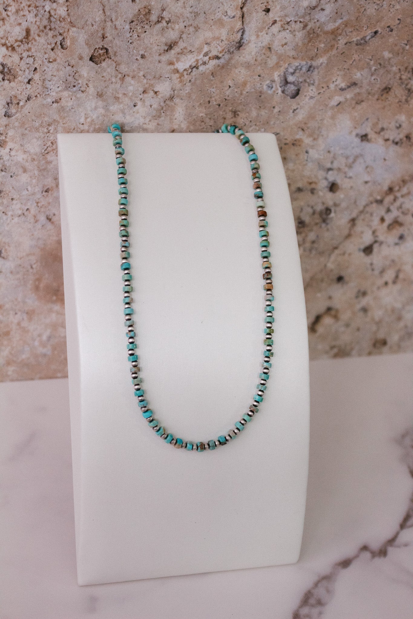MADE TO ORDER. Turquoise Slab Cluster & Desert Pearl Necklace-Chain Necklaces-Krush Kandy, Women's Online Fashion Boutique Located in Phoenix, Arizona (Scottsdale Area)