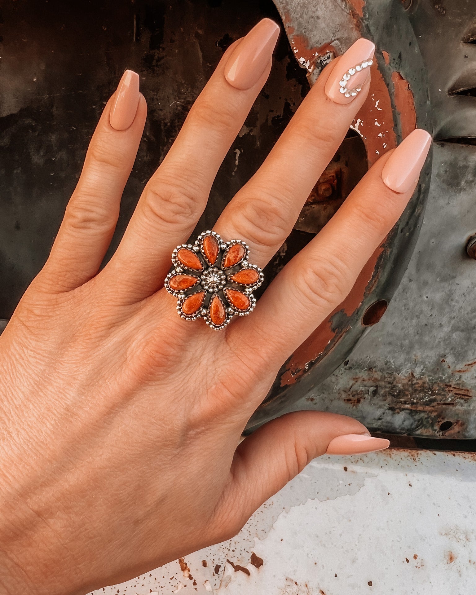 Daisy Blossom Boho Cluster Ring-Cluster Rings-Krush Kandy, Women's Online Fashion Boutique Located in Phoenix, Arizona (Scottsdale Area)