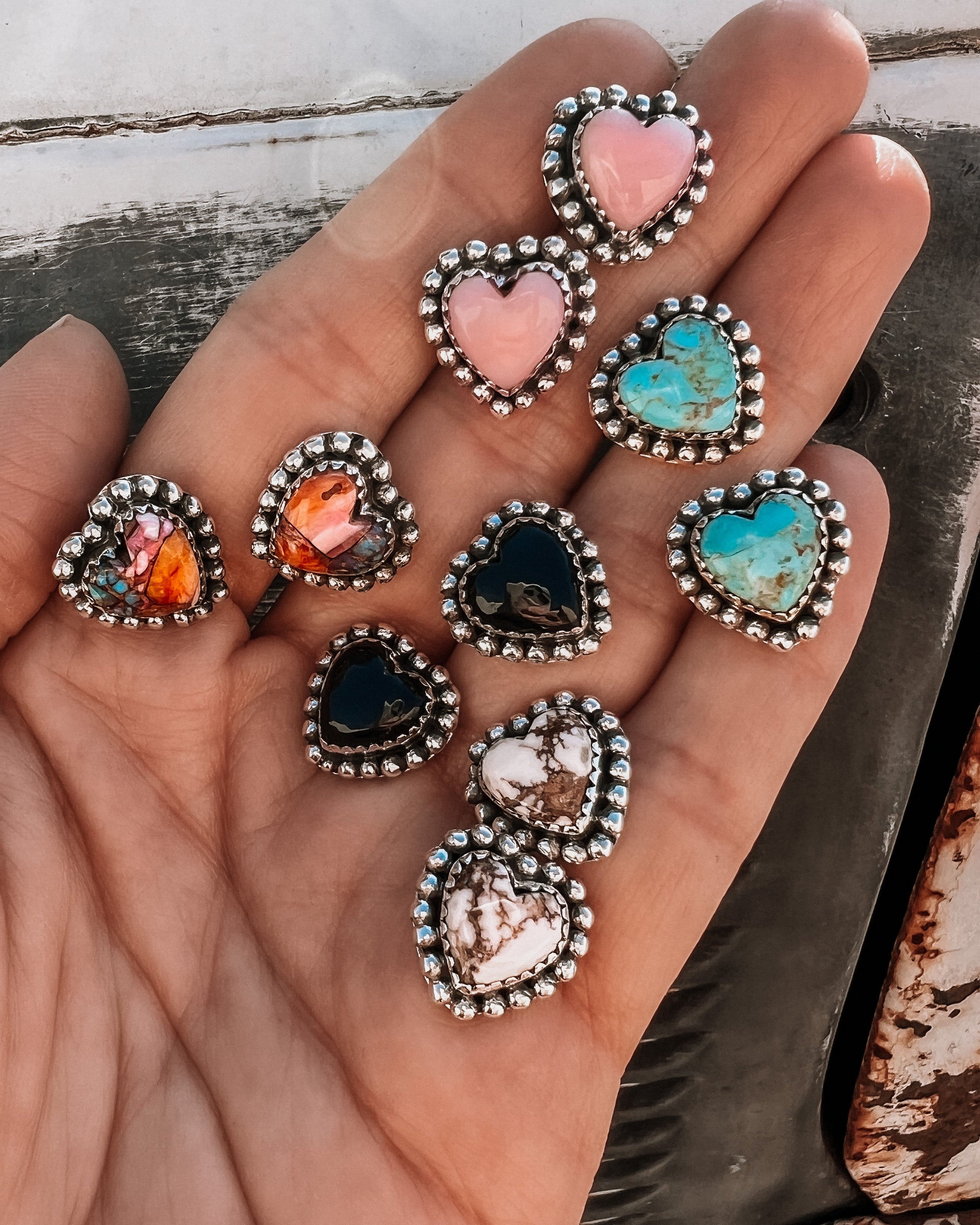 Ava Heart Stone Stud Earring | Multiple Stone Options-Stud Earrings-Krush Kandy, Women's Online Fashion Boutique Located in Phoenix, Arizona (Scottsdale Area)