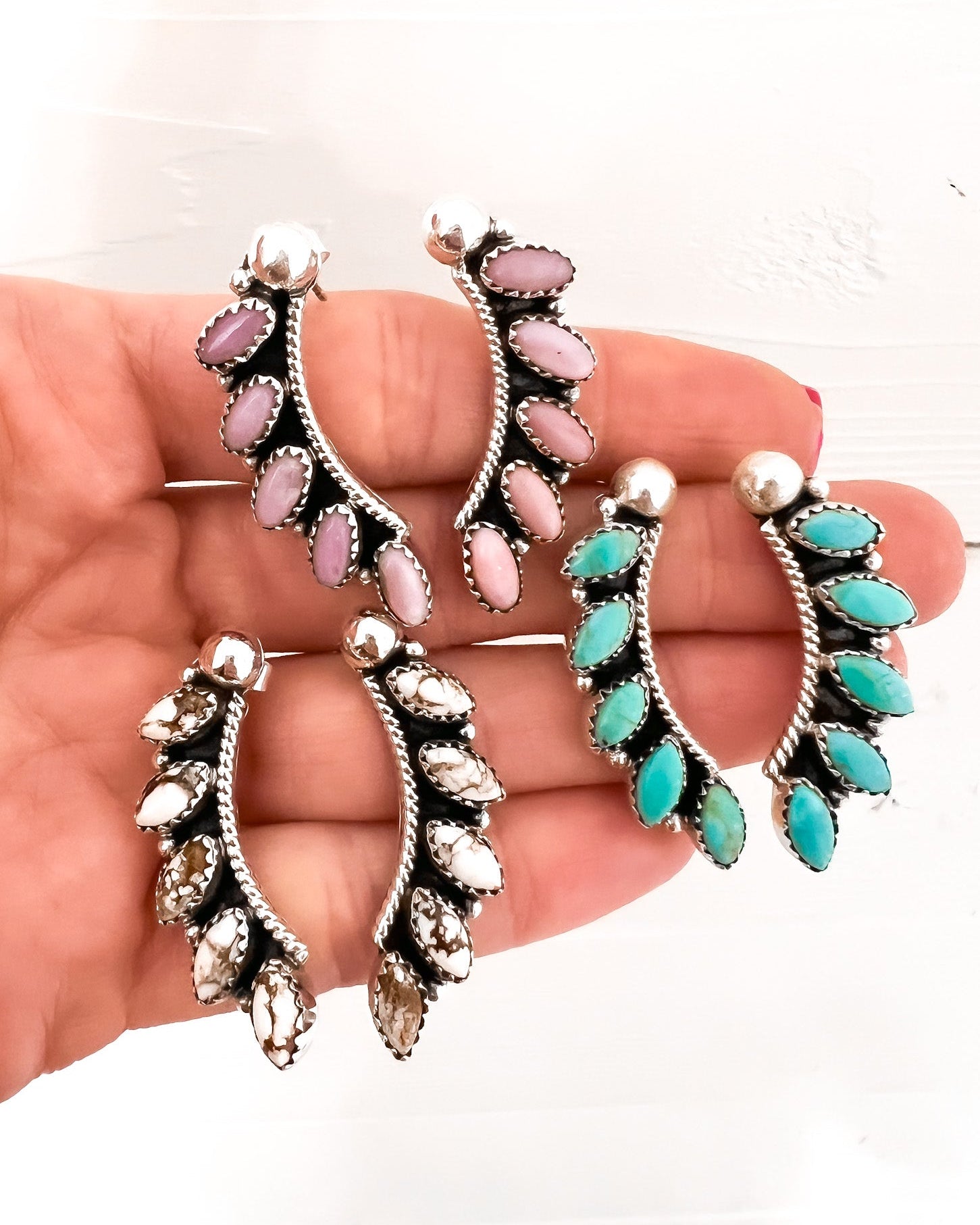 Angelic Sterling Silver Stone Earrings | PREORER OPEN-Drop Earrings-Krush Kandy, Women's Online Fashion Boutique Located in Phoenix, Arizona (Scottsdale Area)