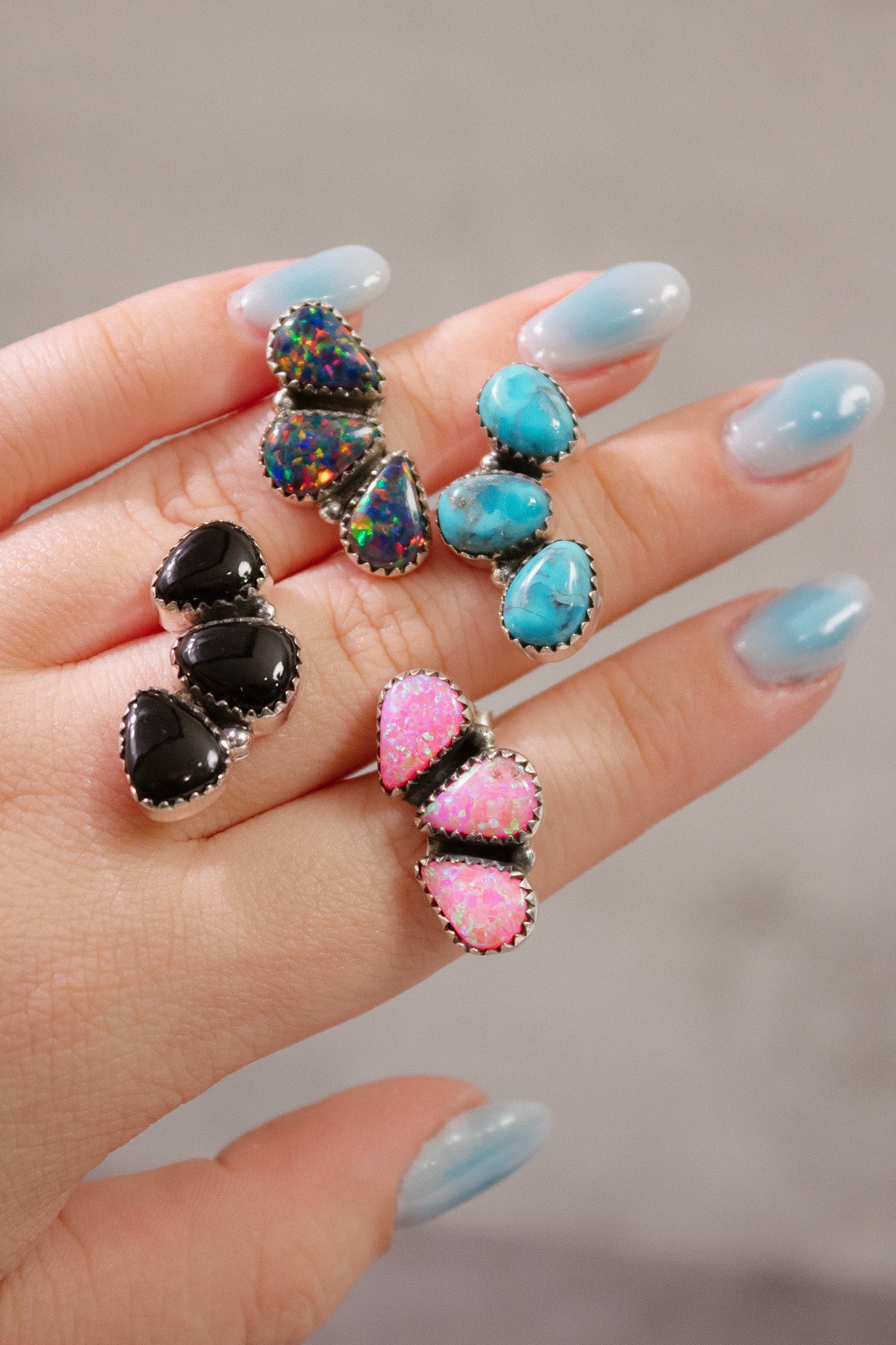 Three Stone Cluster Earrings-Stud Earrings-Krush Kandy, Women's Online Fashion Boutique Located in Phoenix, Arizona (Scottsdale Area)