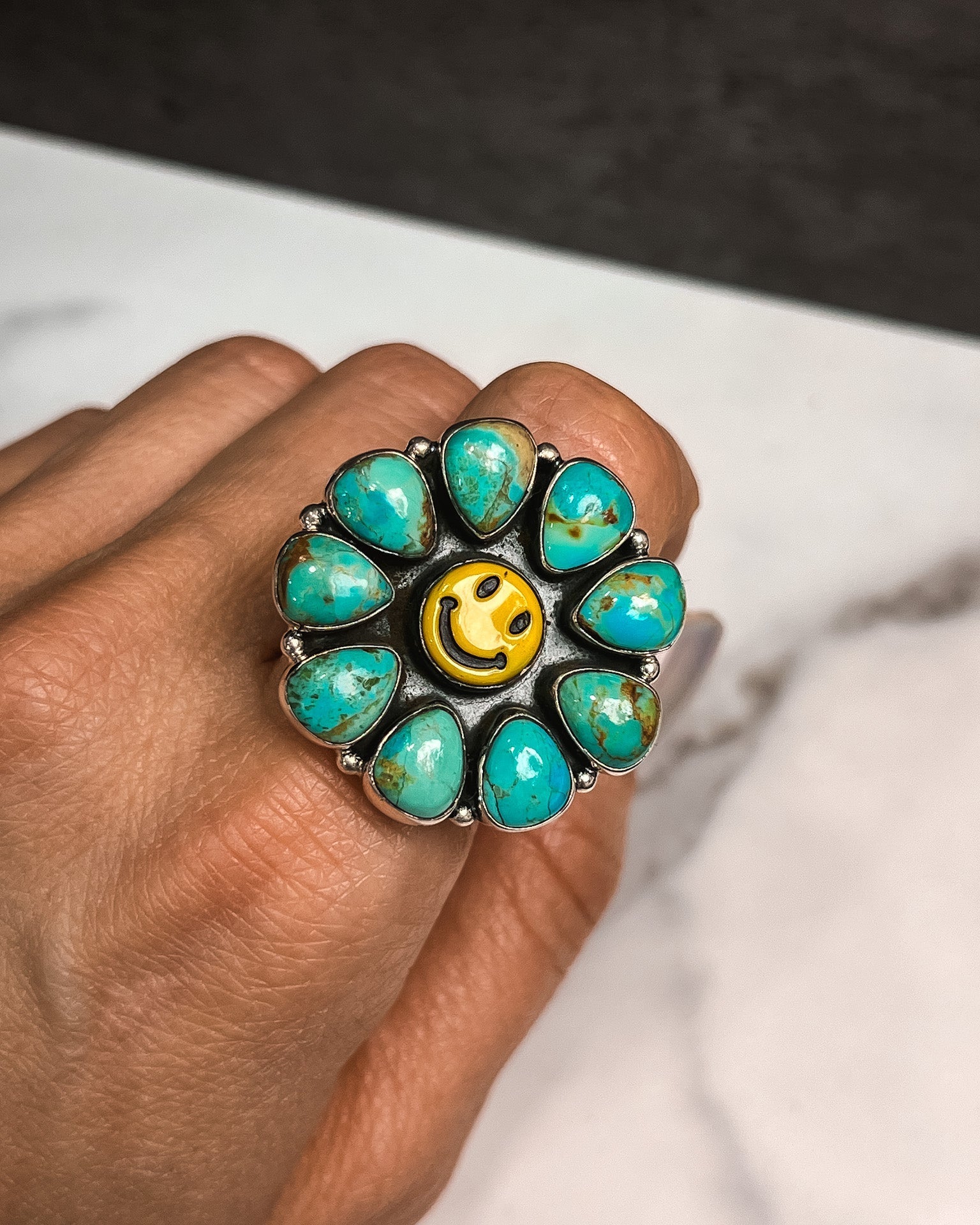 Smiley Blossom Cluster Pendant & Ring | MADE TO ORDER-Ring Sizers-Krush Kandy, Women's Online Fashion Boutique Located in Phoenix, Arizona (Scottsdale Area)