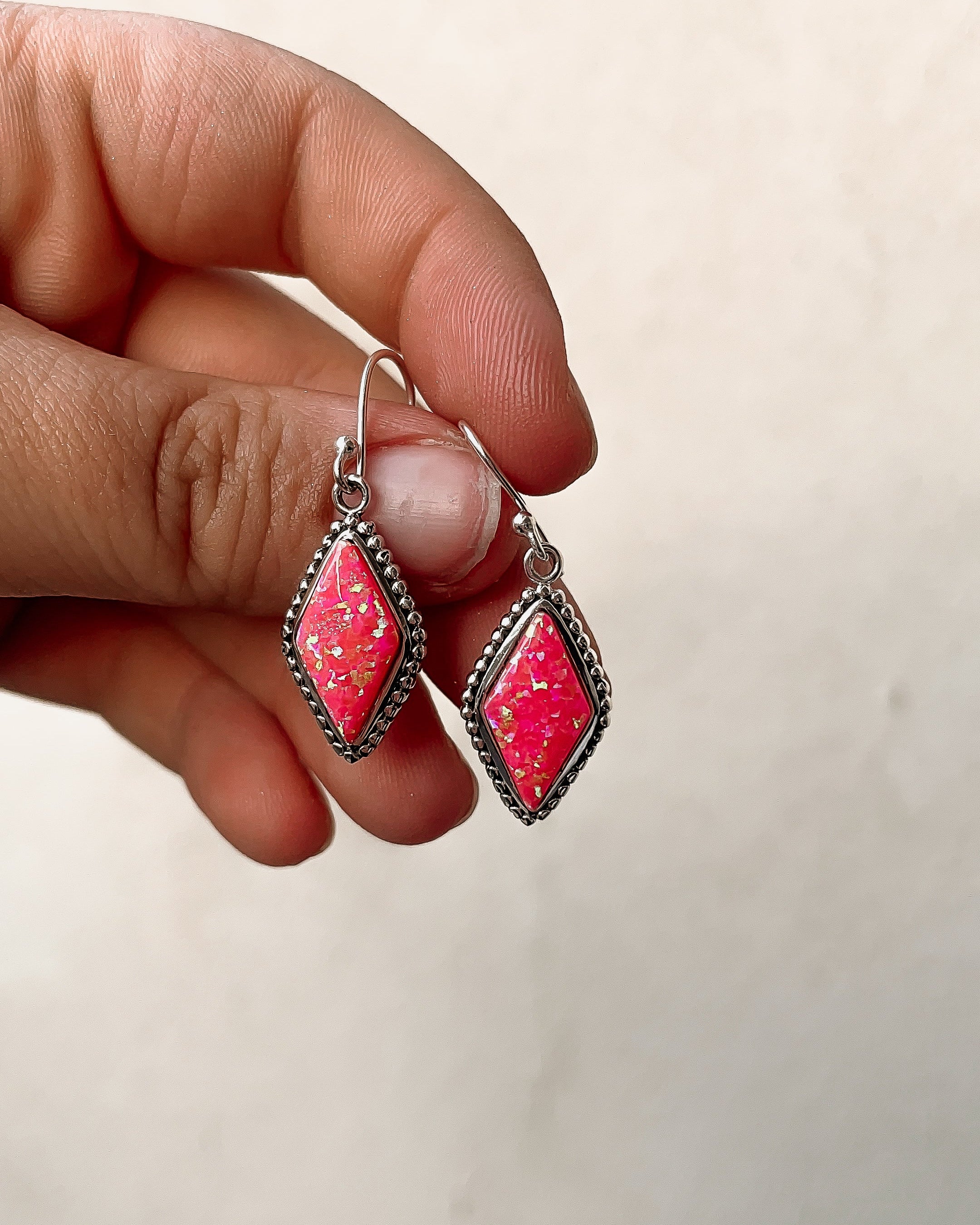 Diamond In My Eyes Stone Earrings-Hoop Earrings-Krush Kandy, Women's Online Fashion Boutique Located in Phoenix, Arizona (Scottsdale Area)