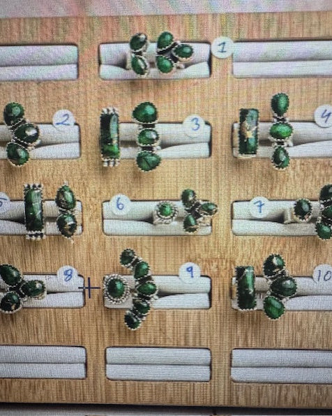 Irish Green Dahlia Rings sno 25-Rings-Krush Kandy, Women's Online Fashion Boutique Located in Phoenix, Arizona (Scottsdale Area)