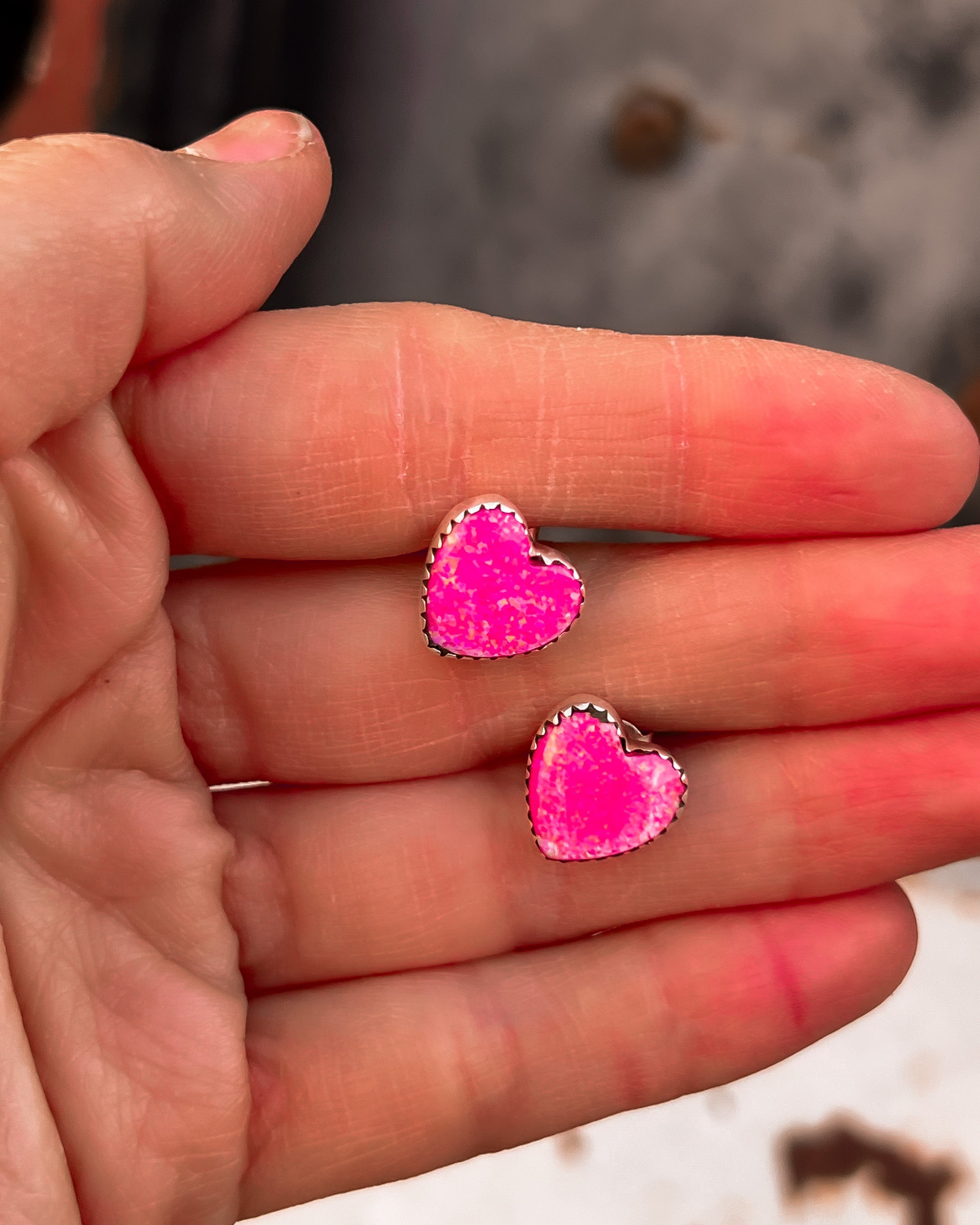 Candy Heart Neon Opal Sterling Silver Stud-Krush Kandy, Women's Online Fashion Boutique Located in Phoenix, Arizona (Scottsdale Area)