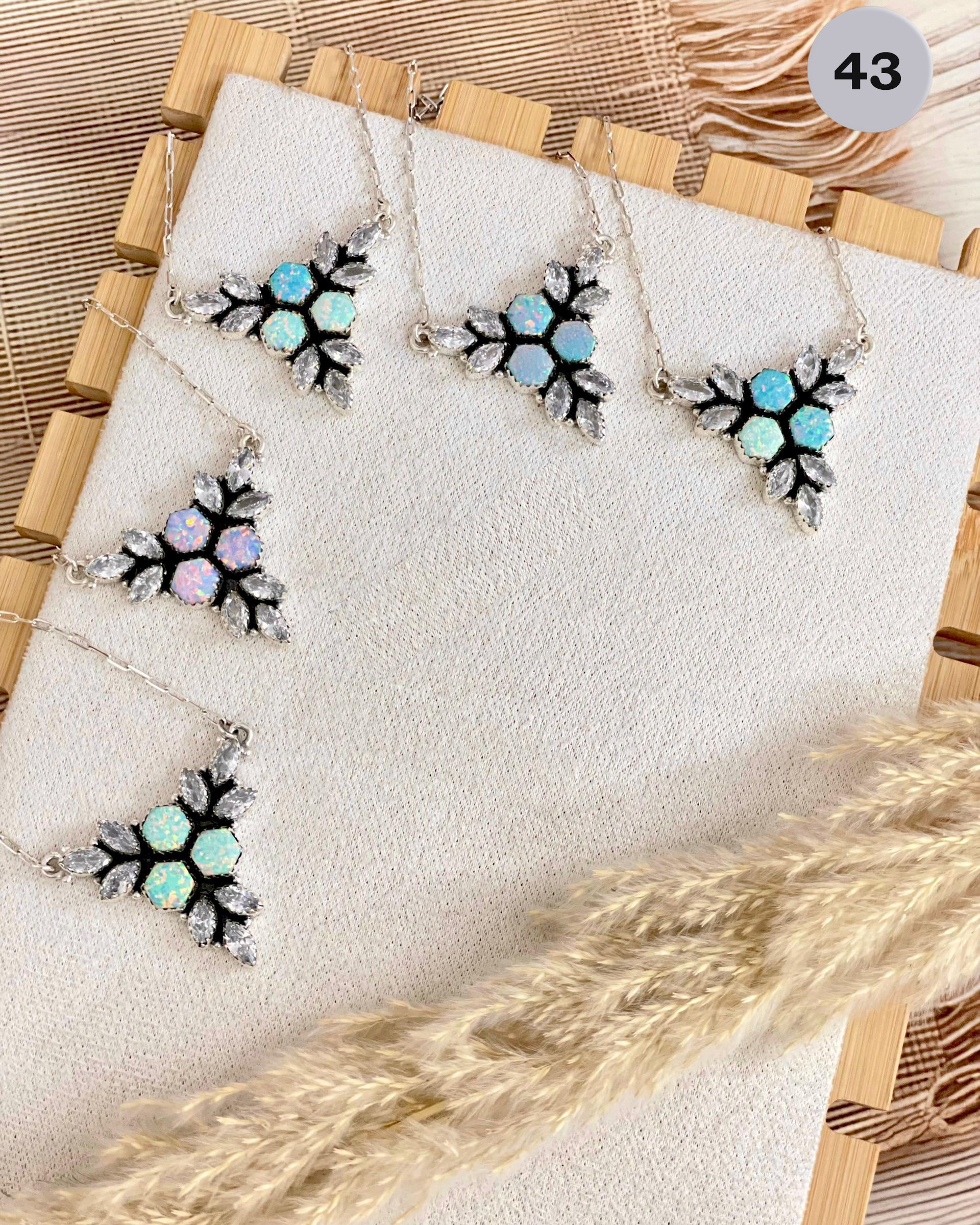 White CZ & Multi Opal Icebreaker Necklaces-Chain Necklaces-Krush Kandy, Women's Online Fashion Boutique Located in Phoenix, Arizona (Scottsdale Area)