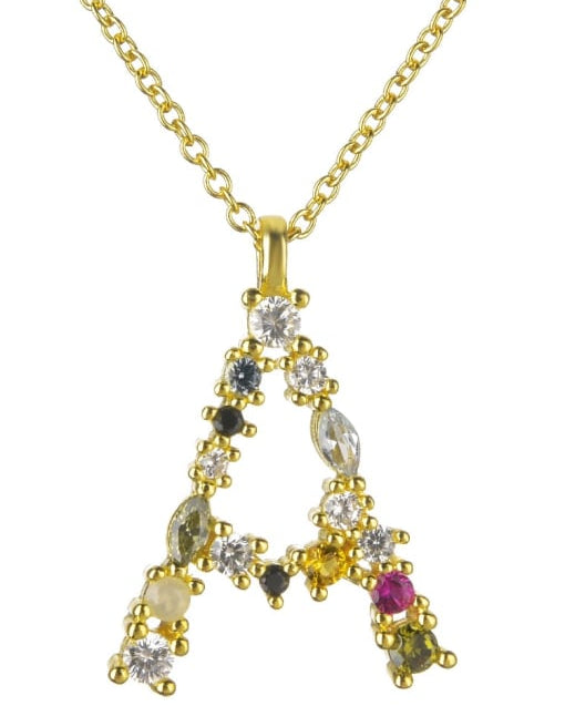 Dainty Initial Cubic Zirconia Necklace-Necklaces-Krush Kandy, Women's Online Fashion Boutique Located in Phoenix, Arizona (Scottsdale Area)