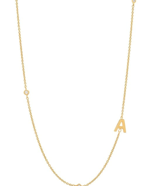 Cubic Zirconia Letter Minimalist Necklace-Necklaces-Krush Kandy, Women's Online Fashion Boutique Located in Phoenix, Arizona (Scottsdale Area)