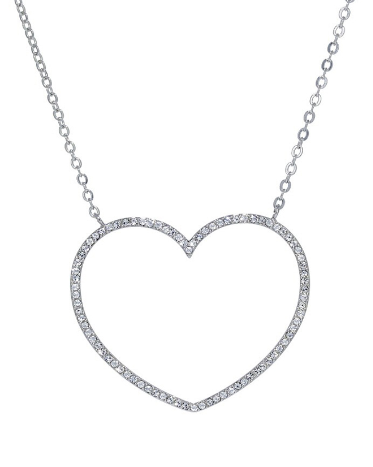 CZ Crystal Open Heart Necklace-Chain Necklaces-Krush Kandy, Women's Online Fashion Boutique Located in Phoenix, Arizona (Scottsdale Area)