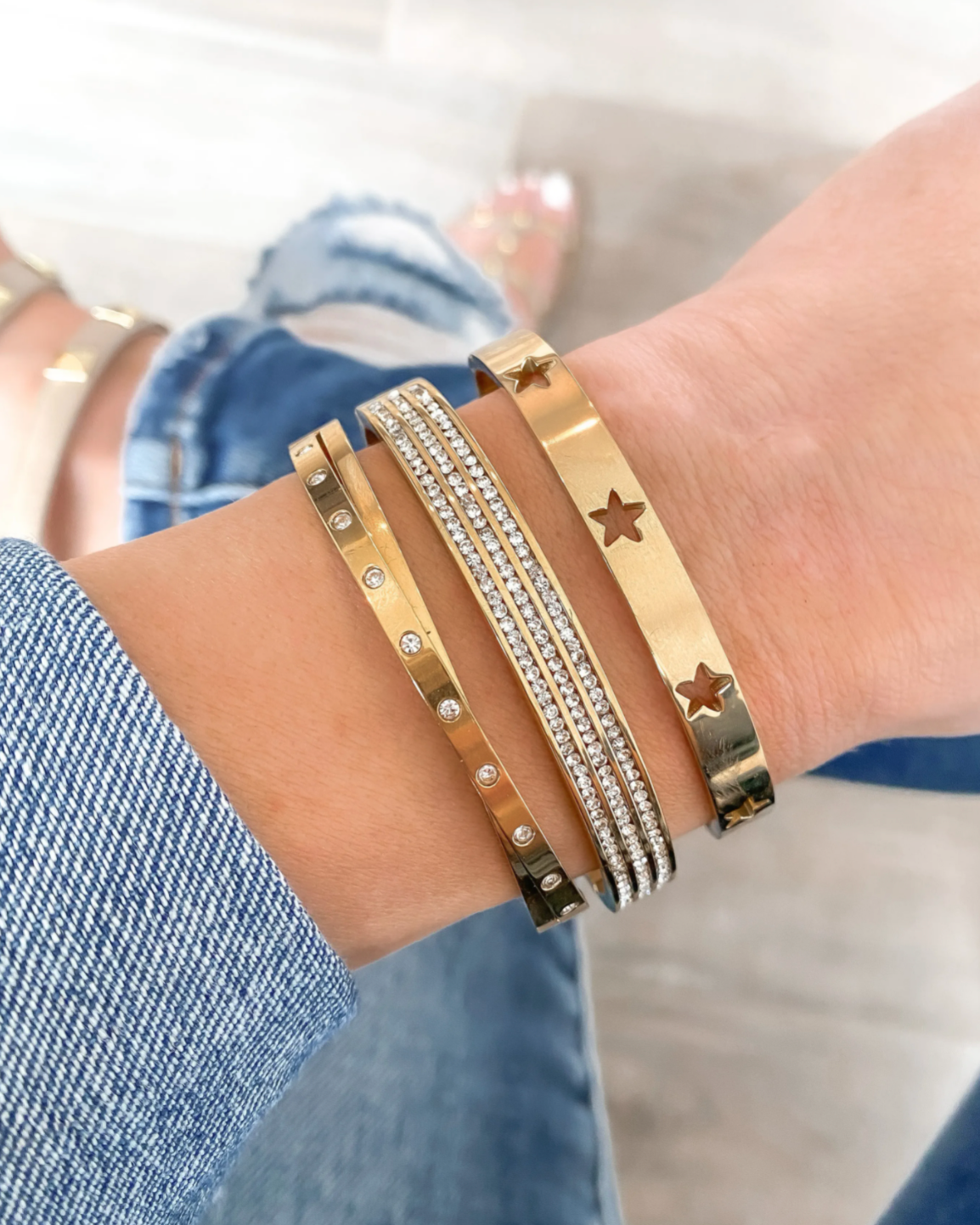 Counting The Stars Bangle Bracelet-Bracelets-Krush Kandy, Women's Online Fashion Boutique Located in Phoenix, Arizona (Scottsdale Area)