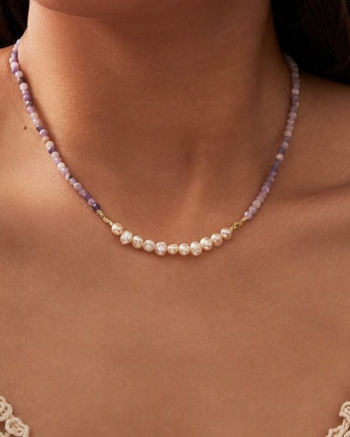 Natural Stone & Pearl Bohemian Necklace-Necklaces-Krush Kandy, Women's Online Fashion Boutique Located in Phoenix, Arizona (Scottsdale Area)