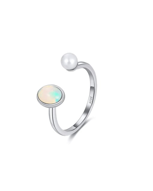 Opal & Pearl Geometric Minimalist Band Ring-Rings-Krush Kandy, Women's Online Fashion Boutique Located in Phoenix, Arizona (Scottsdale Area)