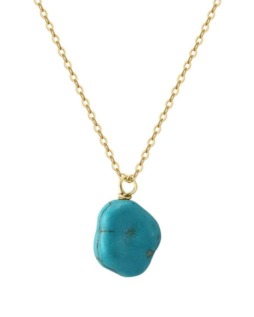 Turquoise Slab Minimalist Necklace-Necklaces-Krush Kandy, Women's Online Fashion Boutique Located in Phoenix, Arizona (Scottsdale Area)