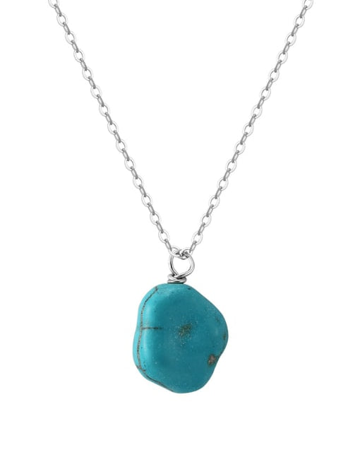 Turquoise Slab Minimalist Necklace-Necklaces-Krush Kandy, Women's Online Fashion Boutique Located in Phoenix, Arizona (Scottsdale Area)