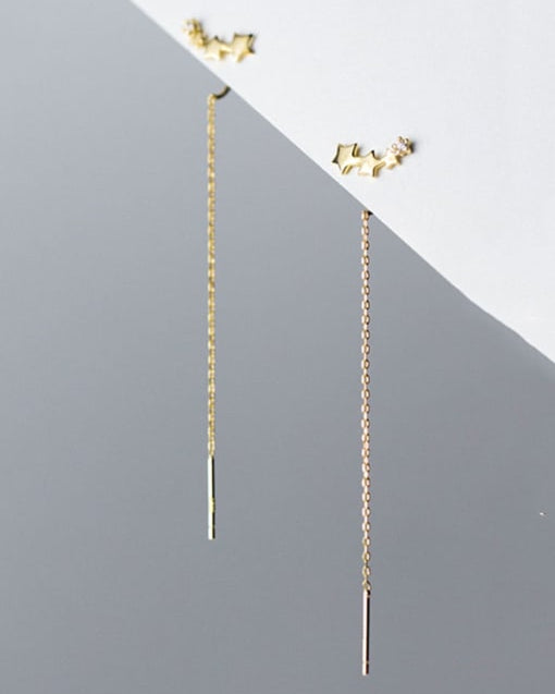 Sterling Silver Tassel Trend Threader Earrings-Earrings-Krush Kandy, Women's Online Fashion Boutique Located in Phoenix, Arizona (Scottsdale Area)