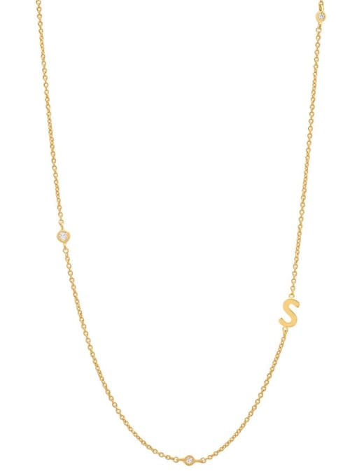 Cubic Zirconia Letter Minimalist Necklace-Necklaces-Krush Kandy, Women's Online Fashion Boutique Located in Phoenix, Arizona (Scottsdale Area)