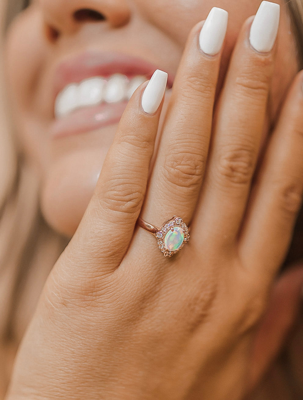 Endless Time Opal Ring MADE TO ORDER-Dainty Rings-Krush Kandy, Women's Online Fashion Boutique Located in Phoenix, Arizona (Scottsdale Area)