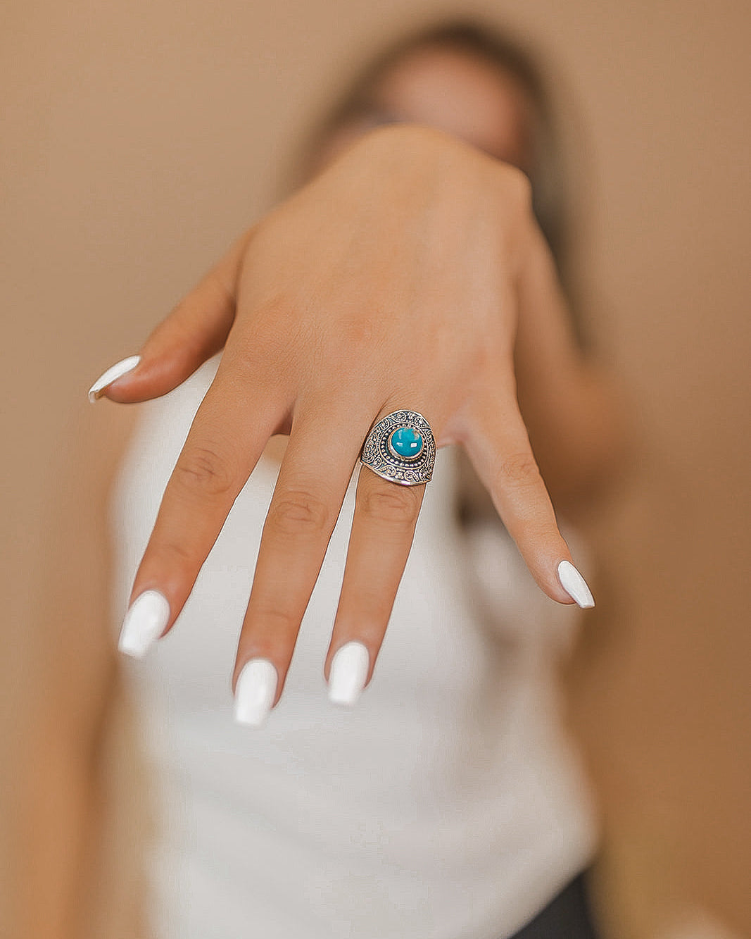 Tell Me A Story Turquoise Ring-Band Rings-Krush Kandy, Women's Online Fashion Boutique Located in Phoenix, Arizona (Scottsdale Area)