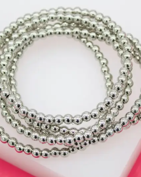 Uptown Rhodium Ball Bracelet-Bracelets-Krush Kandy, Women's Online Fashion Boutique Located in Phoenix, Arizona (Scottsdale Area)