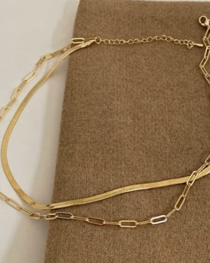 Dainty Snake Chain and Paper Clip Necklace-Necklaces-Krush Kandy, Women's Online Fashion Boutique Located in Phoenix, Arizona (Scottsdale Area)