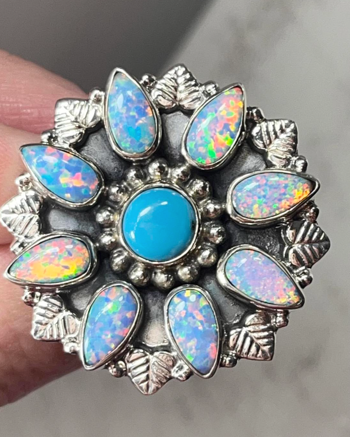 Oh My Opal Cluster Leaf Rings | PREORDER NOW OPEN-Cluster Rings-Krush Kandy, Women's Online Fashion Boutique Located in Phoenix, Arizona (Scottsdale Area)