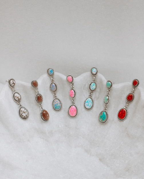 Classic Three Stone Twisted Rope Earrings-Drop Earrings-Krush Kandy, Women's Online Fashion Boutique Located in Phoenix, Arizona (Scottsdale Area)